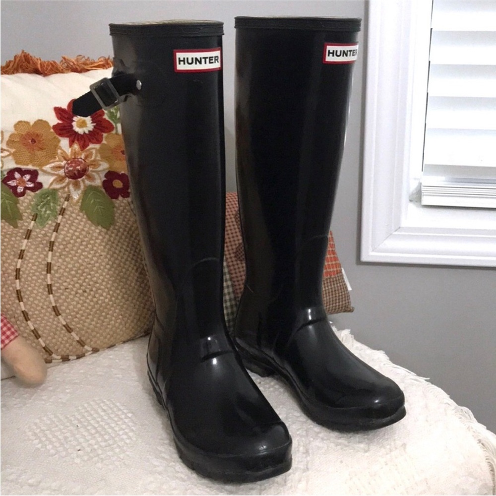 Hunter Original Gloss Black Tall Rain Rubber Boots